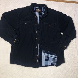 Levis Strauss Corduroy Shacket Overshirt Jacket Shirt Mens Large Navy Blue Lined